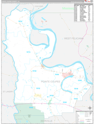 Pointe CoupeeParish (County), LA Wall Map Premium Style 2023